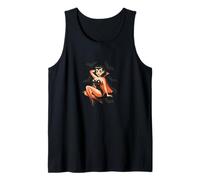 Vampire Pinup Girl Retro Gótico Halloween Sexy Diseño Espeluznante Camiseta sin Mangas
