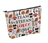 Vampire Tv Show Bolsa de maquillaje Team Stefan Since 1864, bolsa de cosméticos Stefan Salvatore, regalo para fanáticos de vampiros, Team Stefan B