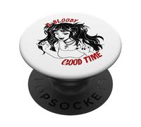 Vampiro Gótico Chica Retro Horror Manga Bloody Bites Oscuro PopSockets PopGrip Adhesivo