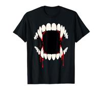 Vampiro Halloween Dientes Colmillo Arte Gráfico Camiseta gráfica económica