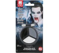 Vampiro Maquillaje Set Negro Blanco Gris Cara Pinturas + Aplicador Disfraz