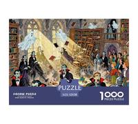 Vampiros del Castillo de Transilvania Puzzle De Madera Impermeable DIY Puzzles De 1000 Piezas Regalos para Adultos Desafiante Y Estimulante Rompecabezas Juegos Educativos