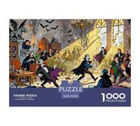 Vampiros del Castillo de Transilvania Puzzle De Madera Impermeable DIY Puzzles De 1000 Piezas Regalos para Adultos Desafiante Y Estimulante Rompecabezas Juegos Educativos