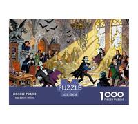 Vampiros del Castillo de Transilvania Puzzle De Madera Impermeable DIY Puzzles De 1000 Piezas Regalos para Adultos Desafiante Y Estimulante Rompecabezas Juegos Desafiantes
