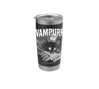 Vampurr Bites Again - Divertida espátula para Halloween, gato vampiro Vaso térmico de acero inoxidable de doble pared