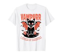 Vampurr Gato Vampiro Texto I Attack In Darkness Camiseta