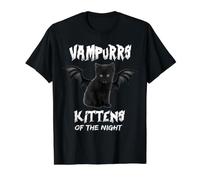 Vampurrs Kittens of The Night Funny Kitten Cat Lovers Camiseta gráfica económica, Hombre, Negro, L