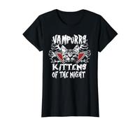 Vampurrs Kittens of The Night Funny Kitten Cat Lovers Camiseta gráfica económica, Mujer, Negro, XL