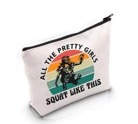 VAMSII Bolsa de maquillaje con texto en inglés "All The Pretty G-irls Squat Like This", bolsa de maquillaje, bolsa de cosméticos, regalo de softball G-irl, All The Pretty G-irls Squat Like This M,