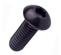 VAMUOEFL Tornillos de cabeza de botón de 1/4-20 x 1-1/4 pulgadas (1/4 a 2 pulgadas disponibles), acero inoxidable 304 18-8, acabado exterior negro, llave hexagonal Allen, rosca completa, 10 unidades