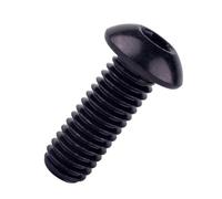 VAMUOEFL Tornillos de cabeza de botón de 3/8-16 x 1-1/2 pulgadas (1/4 a 2 pulgadas disponibles), acero inoxidable 304 18-8, acabado exterior negro, llave hexagonal Allen, rosca completa, 5 piezas