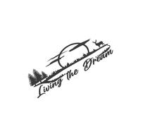 Van Camper Graphics Living The Dream Moon Decor Calcomanías Vinilo Cubierta Accesorios(Carbon Fiber)
