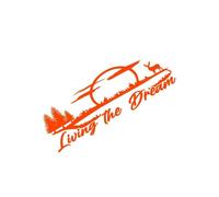 Van Camper Graphics Living The Dream Moon Decor Calcomanías Vinilo Cubierta Accesorios(Glossy Orange)