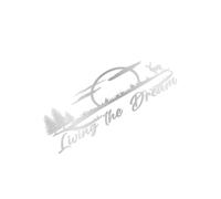 Van Camper Graphics Living The Dream Moon Decor Calcomanías Vinilo Cubierta Accesorios(Matt Silver)