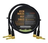 Van Damme Pro Grade Classic XKE - 2 unidades - 1 metro - Cable de conexión para pedal de efectos de guitarra y bajo, ultra flexible, ultra flexible, con conectores TS Eminence R/angulados dorados de ¼