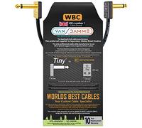 Van Damme Pro Grade Classic XKE - Cable de conexión de pedal de efectos de instrumento de guitarra y bajo blindado de 10 cm con Eminence Tiny chapado en oro en ángulo TS