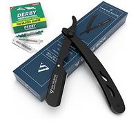 Van De Boos® - navaja de afeitar barbero profesional con 100 hojas de Derby para la barba