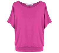 Van Der Rich ® - Camiseta Extragrande con Mangas de murciélago - Mujer(Fucsia, M)