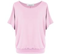 Van Der Rich ® - Camiseta Extragrande con Mangas de murciélago - Mujer(Rosa, L)