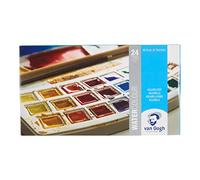Van Gogh Acuarela - Caja de pintura plástica de 24 pinturas con pincel