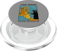 Van Gogh Black Cat With Sunflowers Starry Night Funny Cat PopSockets PopGrip para MagSafe
