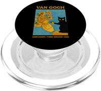 Van Gogh Black Cat With Sunflowers Starry Night Funny Cat PopSockets PopGrip para MagSafe