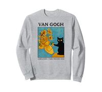 Van Gogh Black Cat With Sunflowers Starry Night Funny Cat Sudadera
