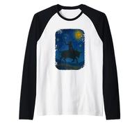 Van Gogh Cowboy Bull Rider Rodeo Western Camiseta Manga Raglan