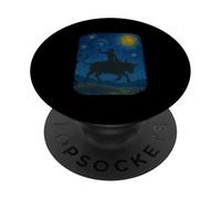 Van Gogh Cowboy Bull Rider Rodeo Western PopSockets PopGrip Adhesivo