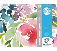Van Gogh Frau Hölle Floral - Papel de acuarela (18 x 24 mm, 300 g/m², 20 hojas)