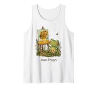 Van Gogh Funny Art Teacher Juego de Palabras Lindo Rana Pintura Girasoles Camiseta sin Mangas