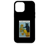 Van Gogh Gato Negro con Girasoles Gato Divertido Carcasa para iPhone 12 Pro MAX