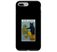 Van Gogh Gato Negro con Girasoles Gato Divertido Carcasa para iPhone 7 Plus/8 Plus