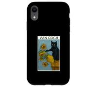 Van Gogh Gato Negro con Girasoles Gato Divertido Carcasa para iPhone XR