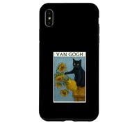 Van Gogh Gato Negro con Girasoles Gato Divertido Carcasa para iPhone XS MAX