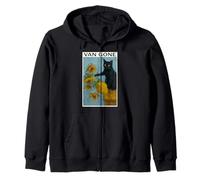 Van Gogh Gato Negro Con Girasoles Gato Divertido Sudadera con Capucha
