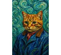 Van Gogh Ginger Cat: Post-Impressionist Art Parody Lined Journal: Vincent van Gogh Self-Portrait Parody Ginger Cat Notebook | 120 Lined Pages | 6x9 ... Lovers, Art History Students, and Painters