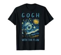 Van Gogh Gogh con Flow Noche Estrellada Historia del Arte Juego de Palabras Humor Camiseta