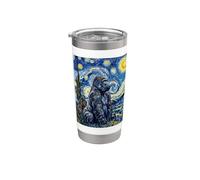 Van Gogh Gorilla Starry Night Style Obra de arte Vaso térmico de acero inoxidable de doble pared