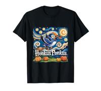 Van Gogh Honkus Ponkus Gansos Bruja Halloween Noche Estrellada Camiseta