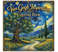 Van Gogh Inspiration Coloring Book: Cypress Trees & Dreamy Countryside: 50 Relaxing Coloring Pages with Majestic Trees, Winding Country Roads, Rolling ... by Post-Impressionist Art for Adults & Teens