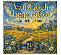Van Gogh Inspiration Coloring Book: Golden Sunset & Wheat Fields: 50 Relaxing Coloring Pages with Golden Countryside, Wheat Fields, Winding Paths and ... by Post-Impressionist Art for Adults & Teens