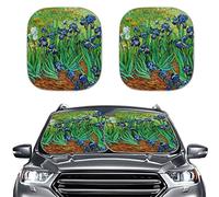 Van Gogh Iris Parasol Reflectante para Parabrisas de Coche, Protector Solar para SUV, Bloqueador UV, Ajuste Universal, camión, sedán, Furgoneta, Mantiene Fresco, para Ventana Delantera