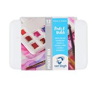 Van Gogh Juego de Pintura de Acuarela, Caja de Bolsillo de plástico, selección de 12 mitades de Rosas y violetas