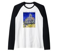 Van Gogh - La Iglesia en Auvers-Sur-Oise Camiseta Manga Raglan