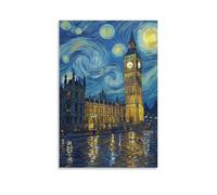 Van Gogh Londres Moderno En Lienzo Arte Cuadro Cuadro Decorativos Arte Moderno Cuadro Lona Inofensiva Regalos Sala De Estar Dormitorio Cocina Oficina Hotel Restaurante Baño Bar 08x12inch(20x30cm)