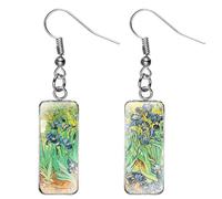 Van Gogh Pintura al Óleo Iris Pendientes de Famosas Marcas de Bisutería Artistas Famosos Colección de Pendientes Regalos Artesanales
