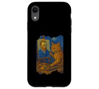 Van Gogh - Pintura artística divertida para amantes de los gatos, arte estrellado Carcasa para iPhone XR