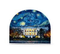 Van Gogh - Servilletero de casa blanca para decoración de mesa, cocina, servilleteros de papel acrílico para comedor, interior, exterior, fiesta, vacaciones, accesorios