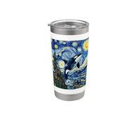 Van Gogh Starry Night Orca Ballena Art Design Vaso térmico de acero inoxidable de doble pared